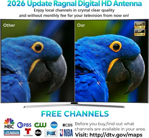 Vista 8 de Antena de TV para Smart TV Interior, Antena digital para canales locales