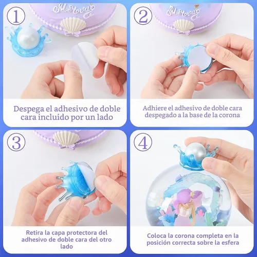 Vista 6 de Globo de nieve BREIS, globos de nieve de sirena de 100 mm automáticos con copos de nieve, cajas de música, luces LED, decoración del hogar, regalos
