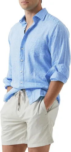 Vista 2 de JMIERR Camisa de vestir de manga larga con botones y lino de algodón para hombre