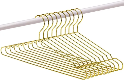 Vista 8 de Tosnail Paquete de 30 perchas de metal de alambre fuerte de acero inoxidable de 16.5 pulgadas, perchas de ropa resistentes, organizador de armario