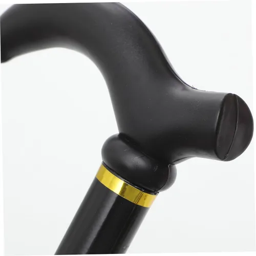 Vista 3 de Bastón de aleación de aluminio de altura ajustable para personas mayores, ligero, diseño de mango ergonómico para hombres y mujeres, color negro