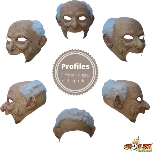 Vista 5 de Ghoulish Gus Dlx - Máscara de látex sin chinless, color beige, talla única, Multi
