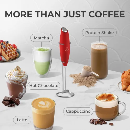 Vista 287 de Zulay Milk Boss Espumador de leche potente manual, hace espuma para latte, batidor para mezclar bebidas, café, miniespumador para capuchino, frappé
