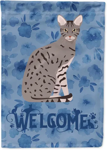 Vista 130 de Caroline's Treasures CK5005GF Bandera de bienvenida de gato abisinio para buzón, bandera decorativa para patio exterior, obras de arte de patio