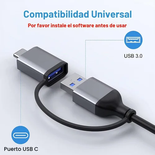 Vista 8 de LIONWEI - Estación de acoplamiento USB 3.0 a HDMI dual para MacBook (necesita controlador) USB C/ USB A to 2 Monitor HDMI, Compatible with MacBook