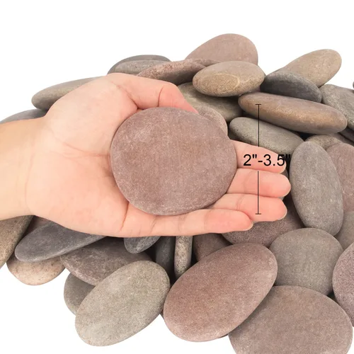 Vista 4 de [Aproximadamente 94 piezas – 100 piezas] (18 libras) Rocas para manualidades, Rocas para pintar, Rocas de río de 2.1"-3.5", Rocas planas, Rocas DIY