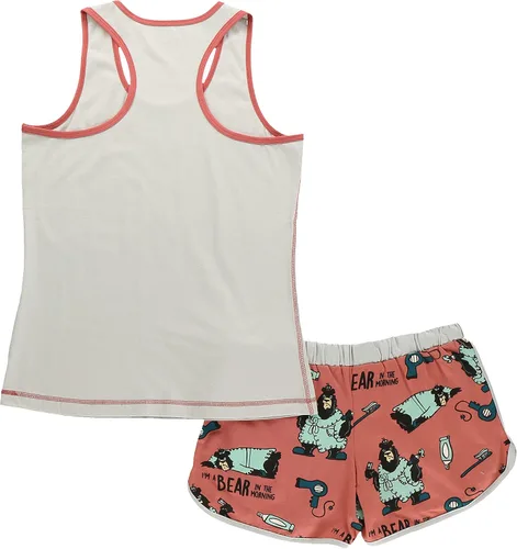 Vista 5 de Lazy One - Pijamas a juego para mujer, lindo conjunto de shorts y camiseta sin mangas, pijamas de verano Oso en Am
