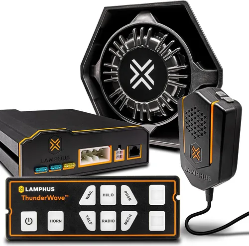 Vista 10 de ThunderWave Amplificador de sirena de policía de emergencia de 150 W [control remoto] [2 interruptores de 15 A] [bocina de aire manos libres]