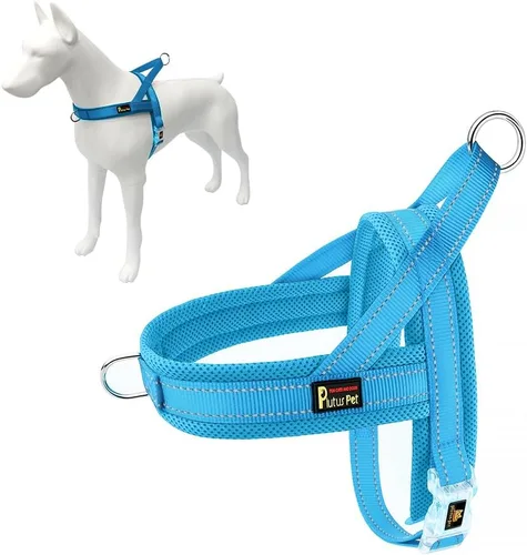 Vista 17 de Plutus Pet - Arnés antitirones para cachorros y perros pequeños, acolchado de malla transpirable Adjustable Reflective with Handle, Escape Proof