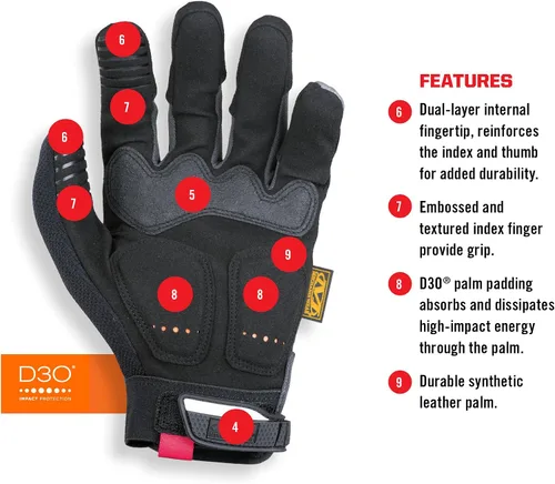 Vista 10 de Mechanix Wear: M-Pact - Guantes de trabajo (talla chica).