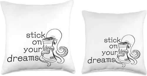 Vista 3 de stick to your dreams - octopus is holding tight on to money Throw Pillow