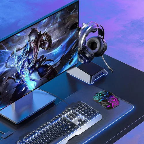 Vista 7 de Mouse inalámbrico para juegos, mouse inalámbrico recargable con carga rápida tipo C, mouse ergonómico con 3 DPI ajustables, 6 botones silenciosos