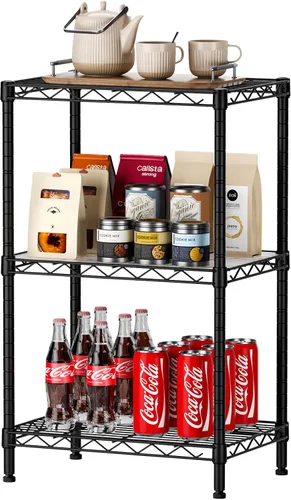 Vista 16 de SINGAYE 2 estantes pequeños para cocina, estante de alambre, estante de metal, organizadores ajustables, estantes de almacenamiento para despensa