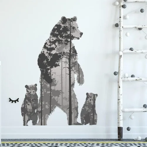 Vista 5 de Calcomanías de pared, ideales para habitación, sala de estar, paredes, cocina, dormitorio y más, calcomanías de pared (oso polar)