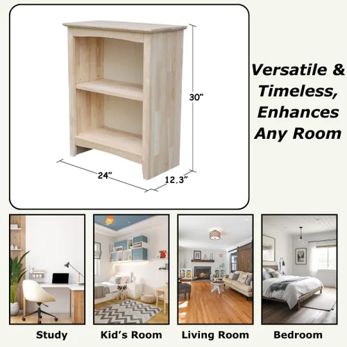 Vista 2 de IC International Concepts Librería coctelera de madera maciza 30" H, sin terminar