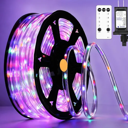 Vista 9 de Luces de cuerda LED de 360 pies para exteriores con control remoto