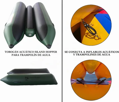 Vista 5 de Island Hopper Bounce N Slide Water Trampoline Attachment - Slide Only verde (Natural Green)