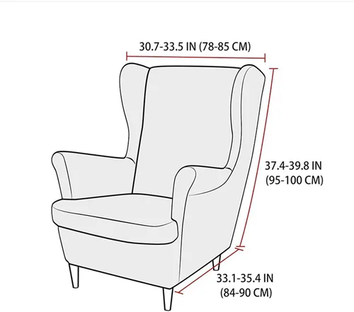 Vista 5 de Morbuy Fundas para silla con respaldo de alas de 2 piezas, funda moderna para silla con respaldo de ala, funda elástica para silla con respaldo