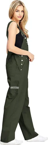 Vista 8 de Overoles holgados de sarga y mezclilla para mujer de talla grande