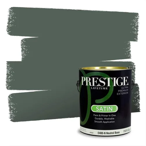 Vista 266 de Prestige Paints - Pintura exterior e imprimación en uno, 1 galón, plano, compatibilidad comparable con el color menta «Whipped Mint» de Behr