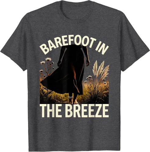 Vista 4 de Men's Barefoot in the Breeze Boho Summer Style T-Shirt Navy Blue