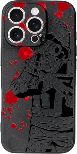 Vista 114 de SIMPLYMDRN Funda delgada para iPhone 12 Pro Max, diseño de guerrero, funda genial para hombres, funda de soldado de combate, delgada y flexible