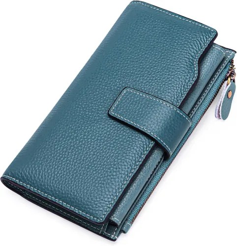 Vista 16 de SENDEFN - Carteras de cuero para mujer, con bloqueo de identificación por radio frecuencia (RFID), tarjetero con monedero, cartera de mano