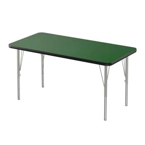 Vista 32 de Correll - Mesa rectangular de actividades para el aula de 30 x 60 pulgadas, altura ajustable (19-29 pulgadas), parte superior de granito gris, borde