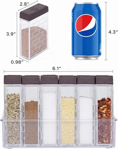Vista 2 de URALFA Mini salero y pimentero con tapa, coctelero de especias de plástico, para condimentos, recipientes de especias de viaje sin especias