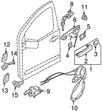 Vista 2 de Piezas originales de Nissan - Link Assy-Check, puerta delantera derecha (80430-9BM0A)