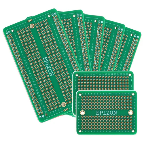Vista 12 de Tablero de pan soldable PCB Placa de circuito impreso chapada en oro para proyectos electrónicos de bricolaje Aplicable a proyectos de soldadura