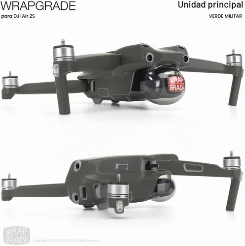 Vista 5 de Wrapgrade Unidad Principal Skin DJI Compatible con DJI Air 2S (AMRY GREEN)