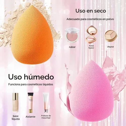 Vista 5 de AJOKE Juego de esponjas de maquillaje perfectas para líquidos, esponjas de maquillaje de belleza multicolores, 10 piezas