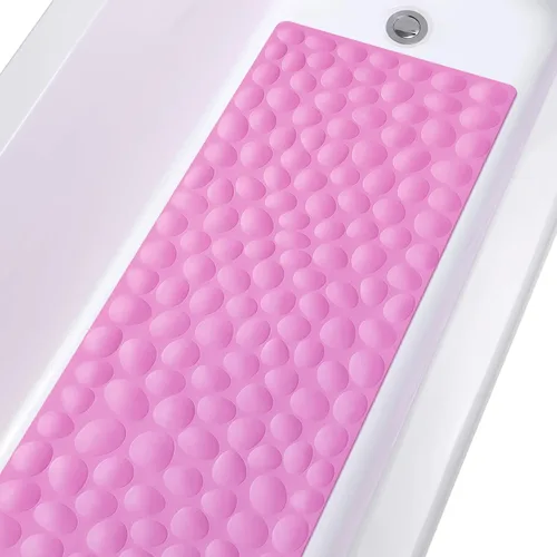 Vista 11 de Alfombra de baño de goma OTHWAY, suave y antideslizante con ventosas potentes, para la tina (beige)