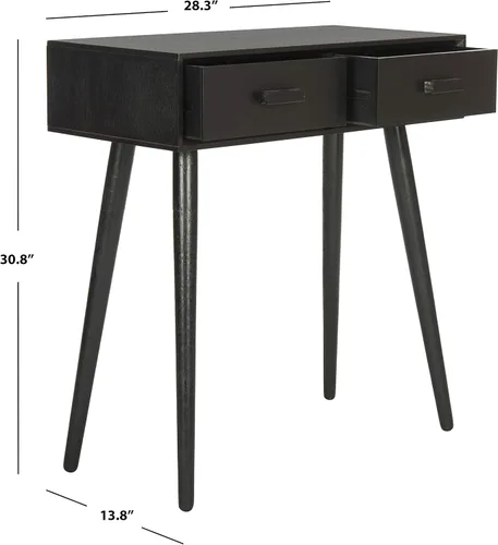Vista 3 de Safavieh Home Dean Mid-Century Modern - Consola negra de 2 cajones