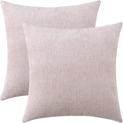 Vista 8 de Jeneoo Fundas de Almohada Decorativas para Cojines Azul Bebé de Chenilla Suave Cómodas Cuadradas Fundas de Cojines para Sofá para Decoración de Sala