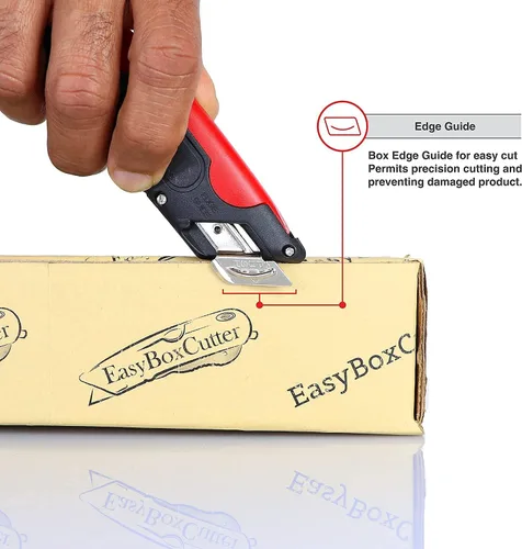 Vista 7 de EasyCut 2000 - Cuchillo utilitario de corte de caja retráctil seguro, rojo, 09638