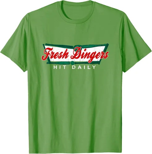 Vista 16 de Camiseta divertida de béisbol y softbol Don't Bunt Hit Fresh Dingers, Negro
