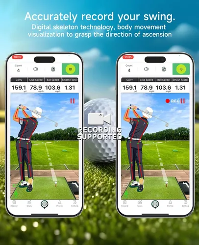 Vista 7 de Monitor de lanzamiento de golf portátil Pro X1 Plus, simuladores para hogar y entrenamiento, monitor de lanzamiento móvil para análisis de swing
