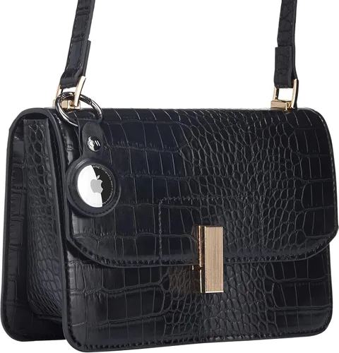 Vista 9 de Case-Mate Llavero AirTag – Llavero de cuero vegano duradero con clip de anillo resistente – Funda protectora para AirTag para collar de perro Negro