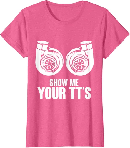 Vista 87 de Funny Show Me Your TT's Twin Turbo Car Racing Camiseta, Negro, S