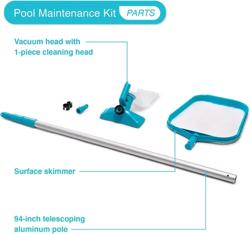 Vista 5 de Intex 26165EH - Juego de piscina inflable portátil de 15 pies x 42 pulgadas para exteriores con escalera, bomba de filtro, cubierta y kit
