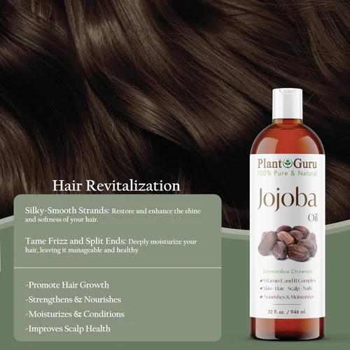 Vista 6 de Aceite de jojoba de 2 onzas líquidas prensado en frío sin refinar – 100% puro hidratante natural para el crecimiento de la piel, el cuerpo, la cara