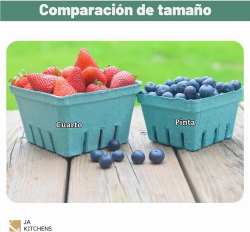 Vista 5 de Baya moldeada verde de la fibra de la pulpa/producto ventiló la cesta de 1 pinta (40 piezas) para la fruta y las verduras