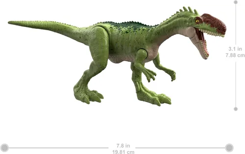 Vista 3 de Mattel Jurassic World Camp - Figura de acción de dinosaurio de fuerza feroz del Cretácico, juguete de dinosaurio monolofosaurio con articulaciones
