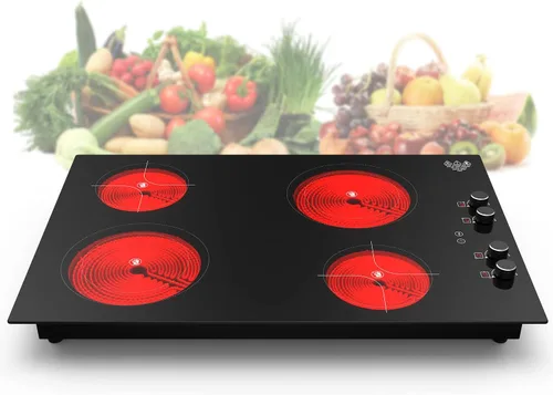 Vista 11 de GIHETKUT Placa de cocción de doble inducción, 4000 W, 2 quemadores, placa de inducción con pantalla táctil LED, 10 niveles de ajustes con bloqueo