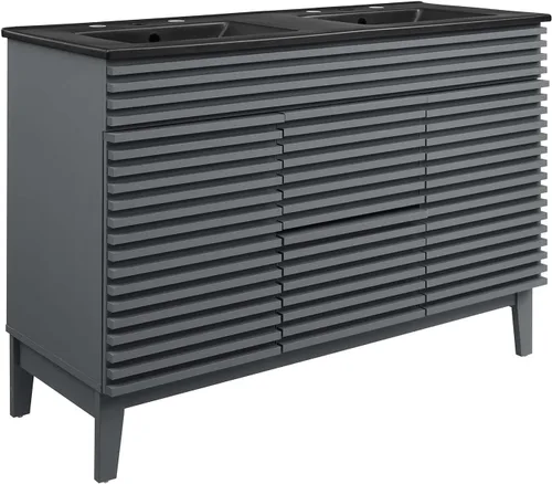Vista 47 de Modway Render 23.5" tocador de baño en nogal (lavabo no incluido)