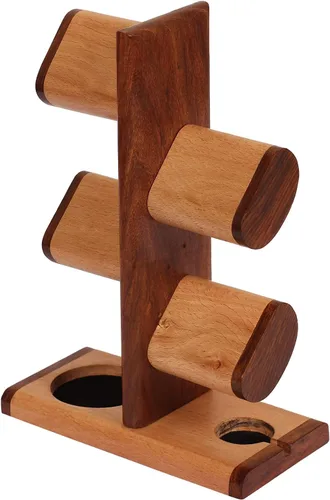 Vista 3 de ABHANDICRAFTS Soporte de reloj múltiple 5 en uno, estación de carga, torre de visualización de relojes, organizador de joyas para anillos, monedas