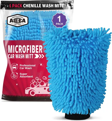 Vista 17 de AIDEA Manopla de Lavado de Coche de Microfibra-2PK, Sin Rayones y Sin Pelusas, Manopla de Lavado de Microfibra Chenille Premium-Azul Tamaño Regular