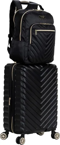 Vista 2 de Kenneth Cole REACTION Madison Square - Equipaje rígido expandible con estilo de Chevron para mujer, Negro), 5717905